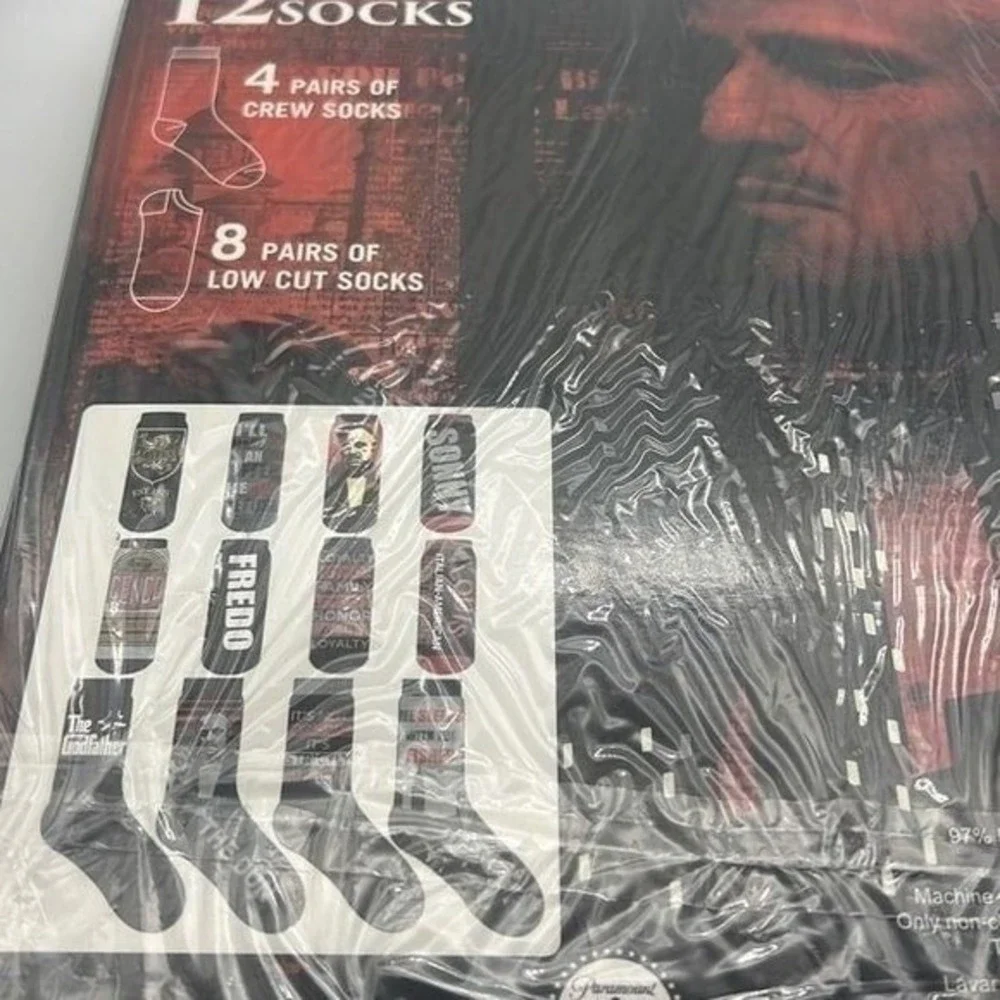 The Godfather 12 Days of Socks Set Movie‎ Crew Low Cut Socks